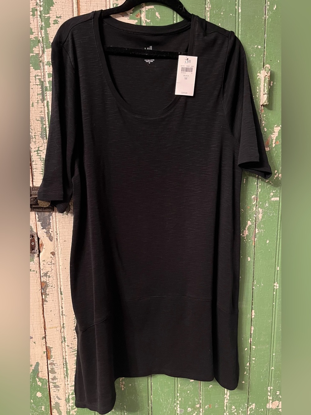 NWT J Jill Black Scoop Neck Tunic Top